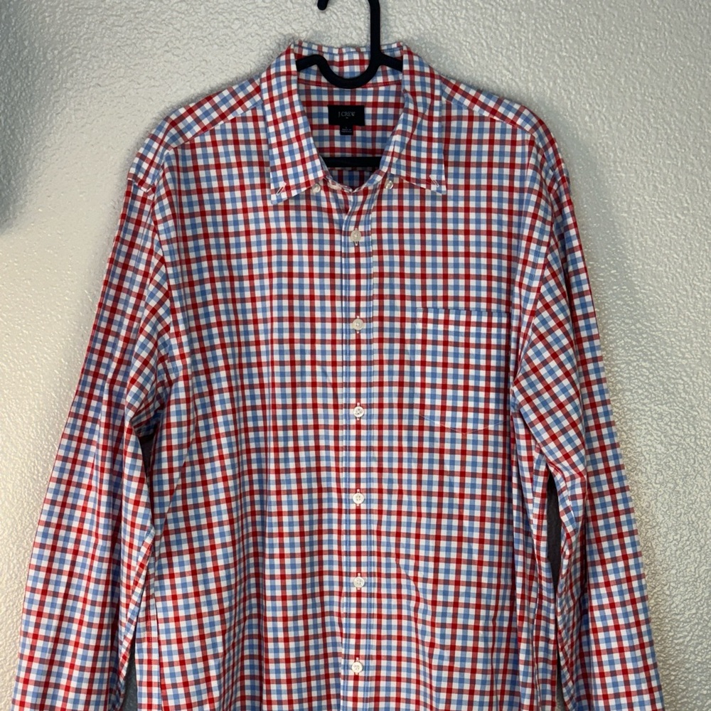 J. Crew Washed Shirt Plaid Button Down Casual Shirt Large